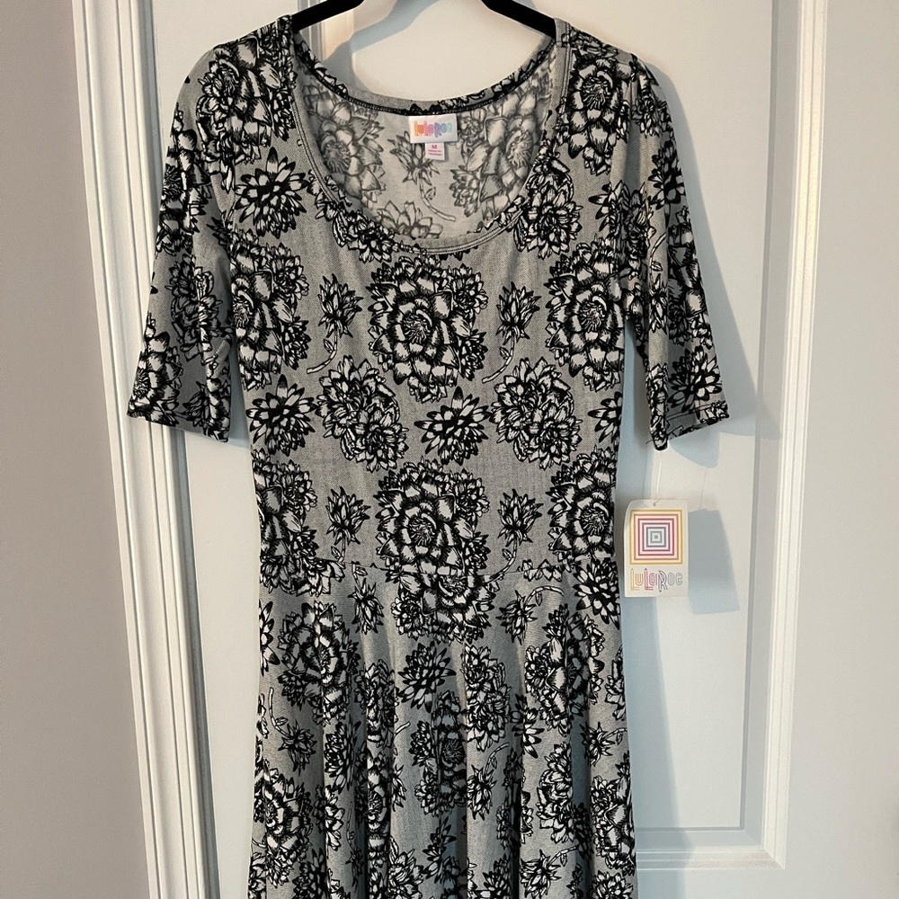 LuLaRoe Monochrome Floral Dress